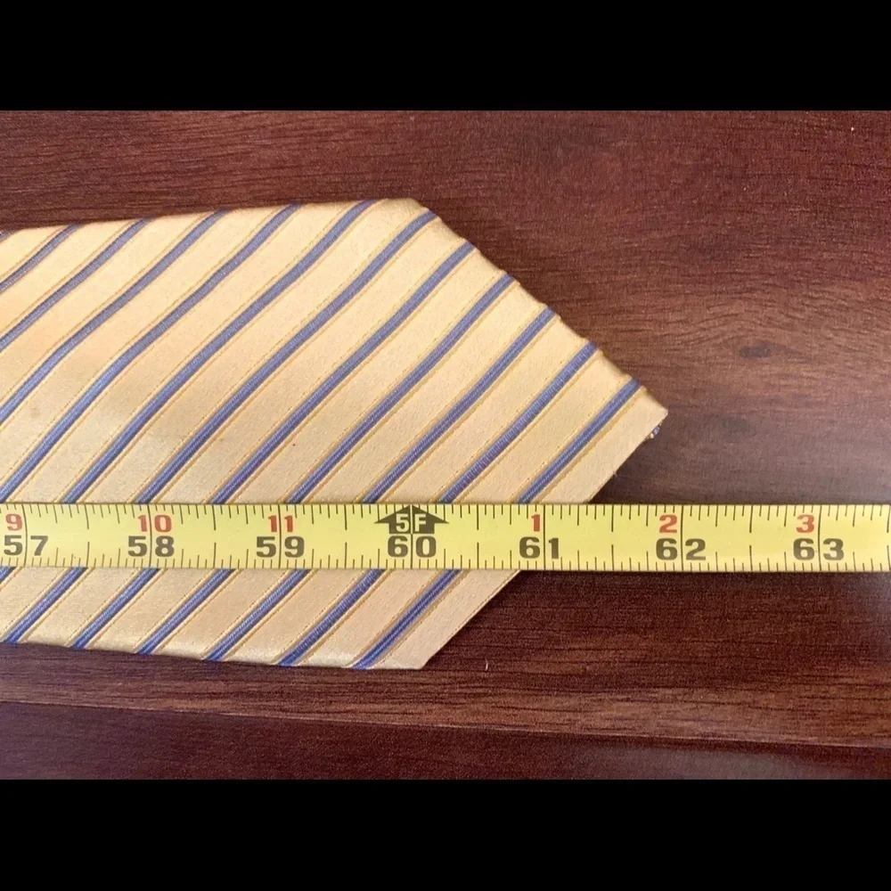 JONES NEW YORK Yellow Stripes Silk Necktie